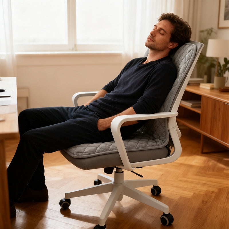 Heated Seat Cushion, 220V Electric Mat, Office Chair Warmer, Smart Timer, Integrated Backrest