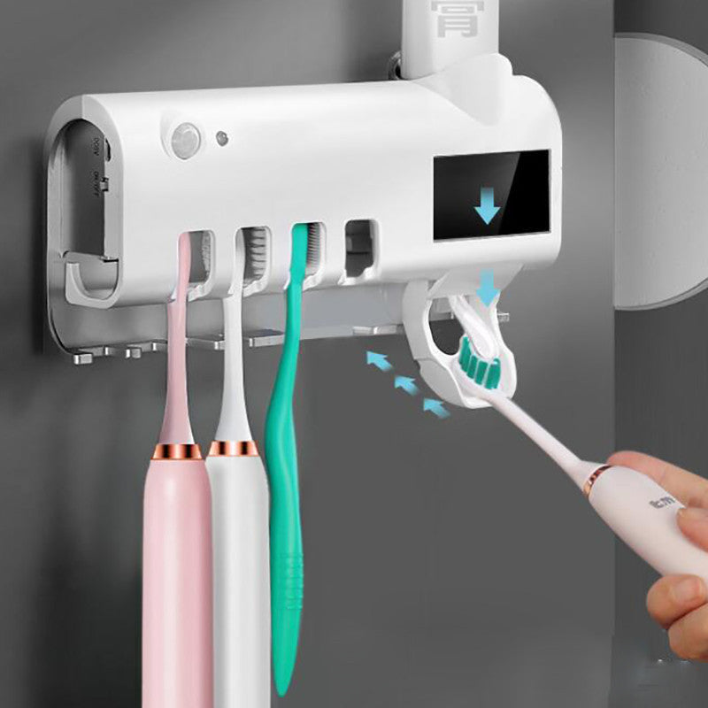 Intelligent UV Toothbrush Sterilizer – automatisk tandborsthållare med UV-desinfektion och tandkrämspress