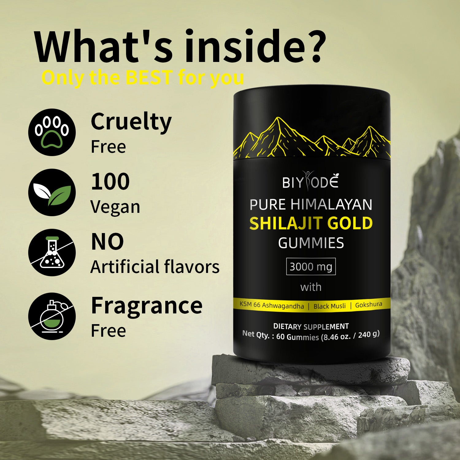 Guld Shilajit Gummies – Styrka & Återhämtning