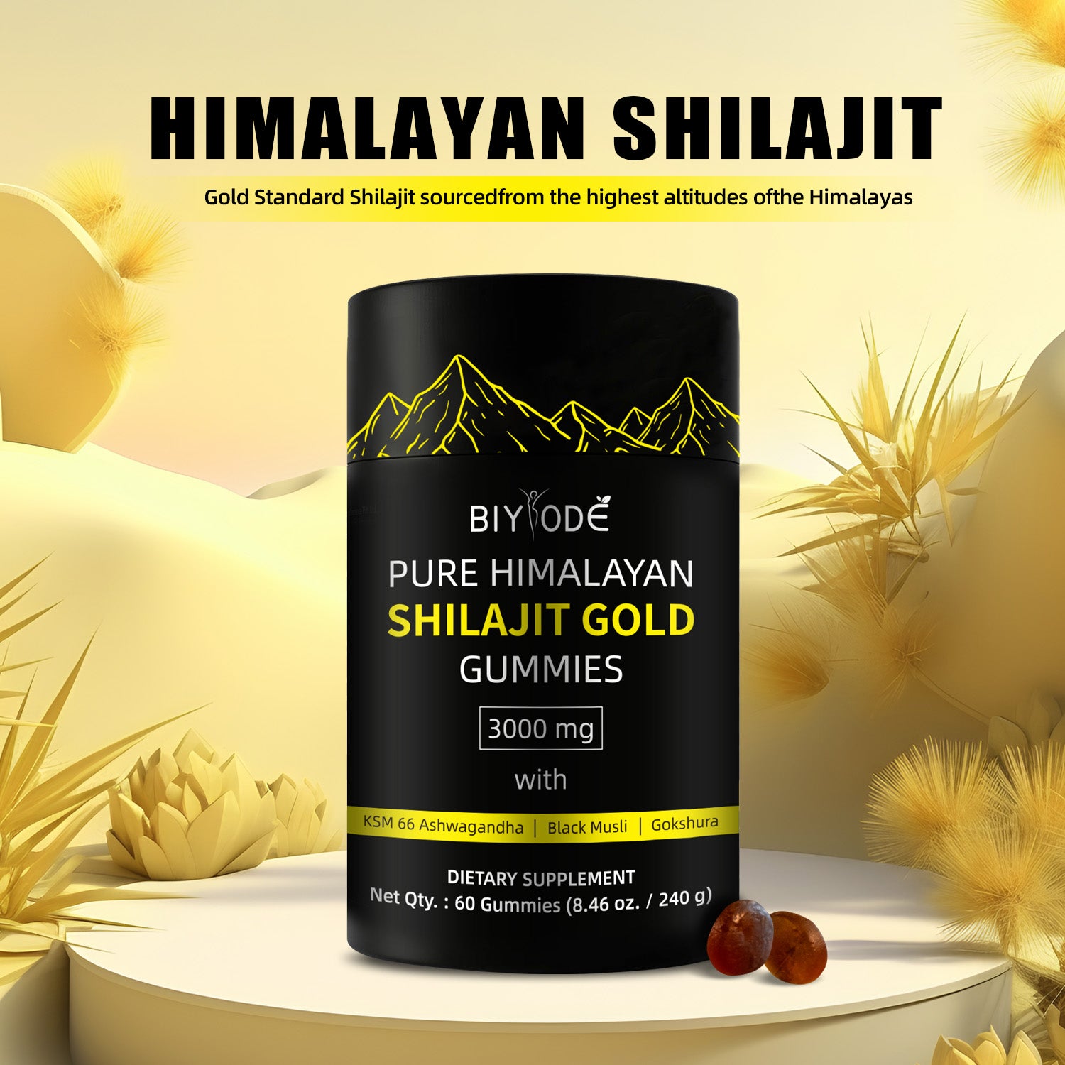 Guld Shilajit Gummies – Styrka & Återhämtning