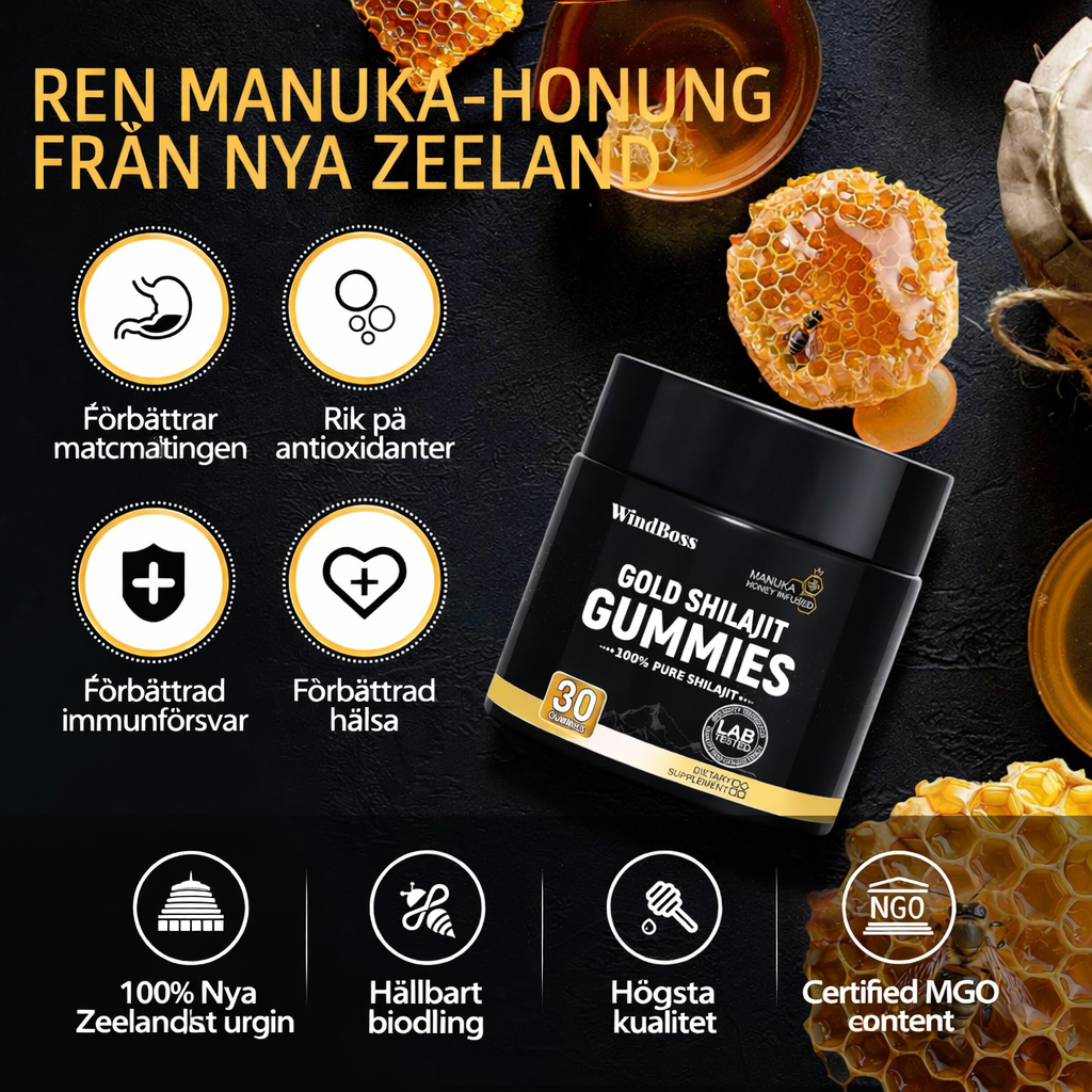 Shilajit Honung Gummies – Himalaya Guld