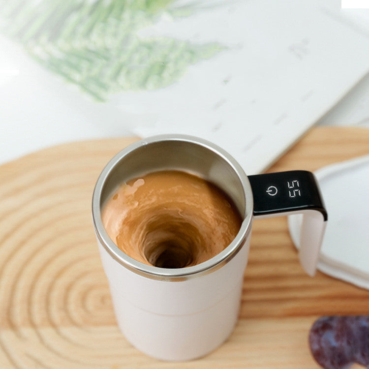 Elektrisk kaffemugg – USB-uppladdningsbar magnetisk självrörande kopp med LCD-display
