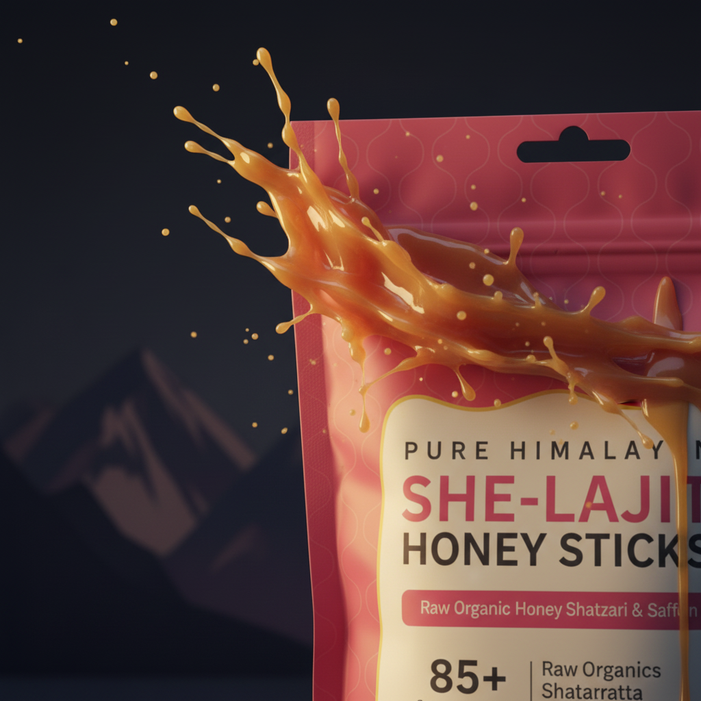 Close-up detail with honey splash