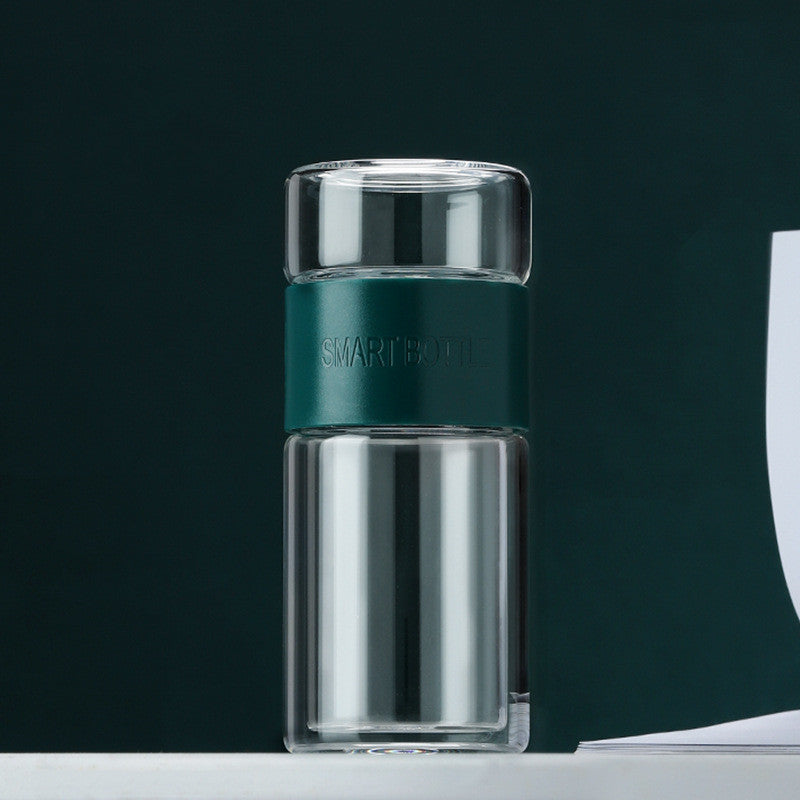 Double-layer Tea & Water Separated Glass Cup (200 ml)