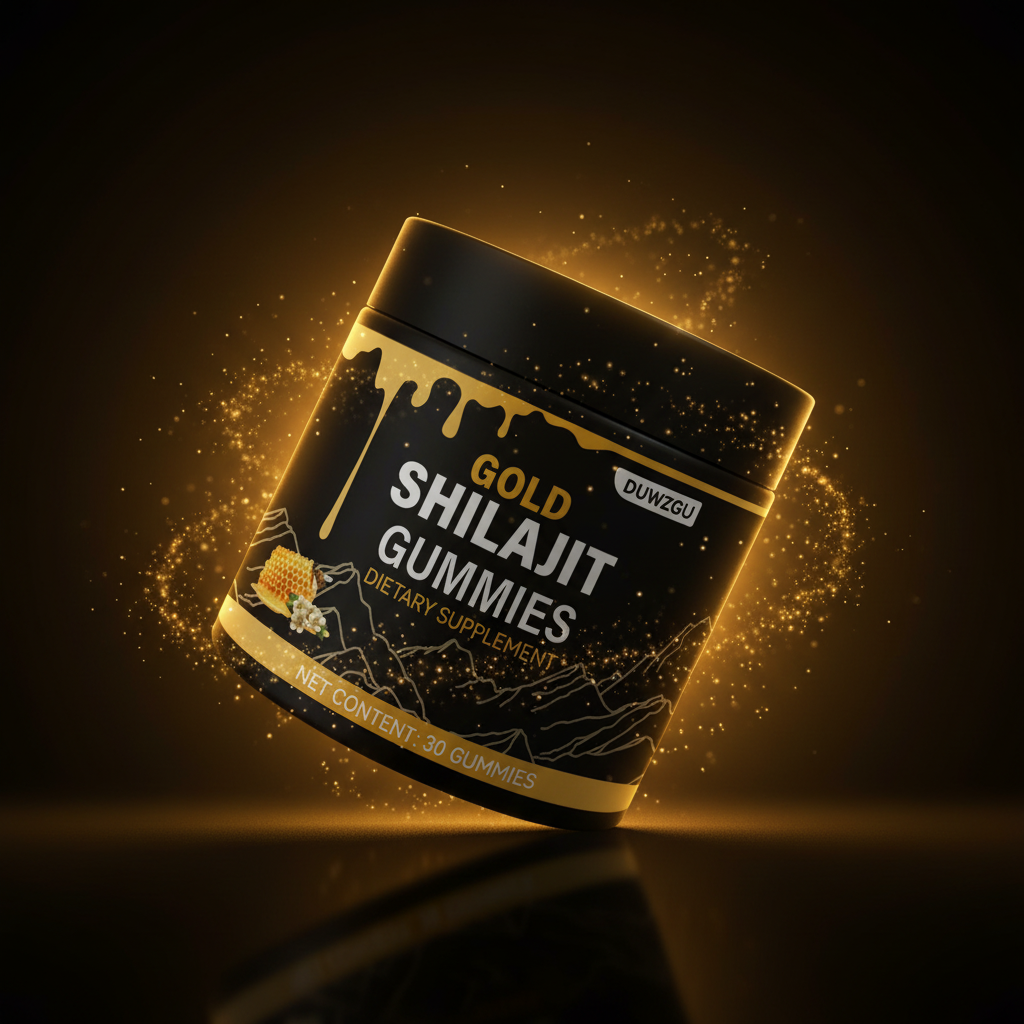 Gold Shilajit Gummies three-quarter angle