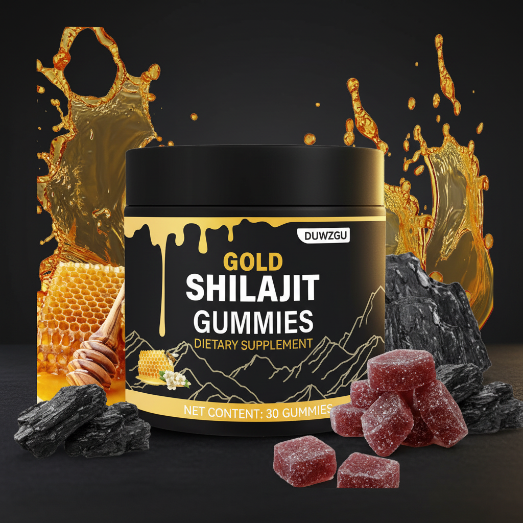 Gold Shilajit side angle with frozen splash