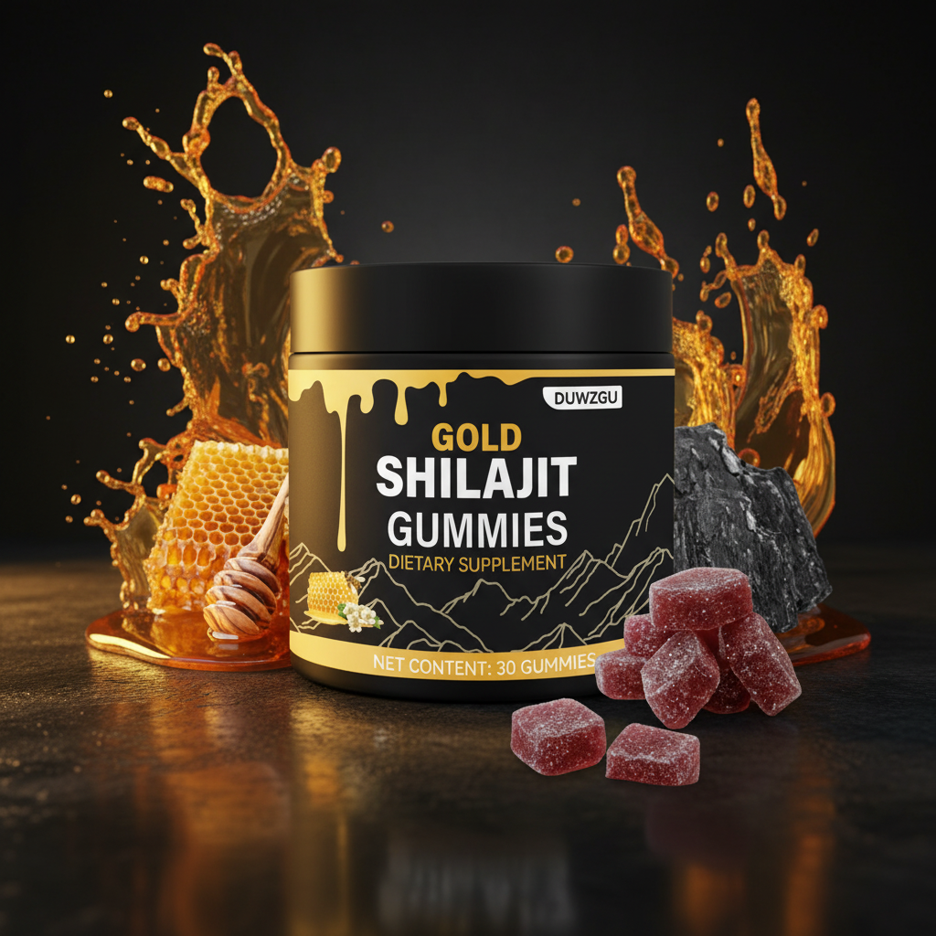 Gold Shilajit with honey splash and gummies