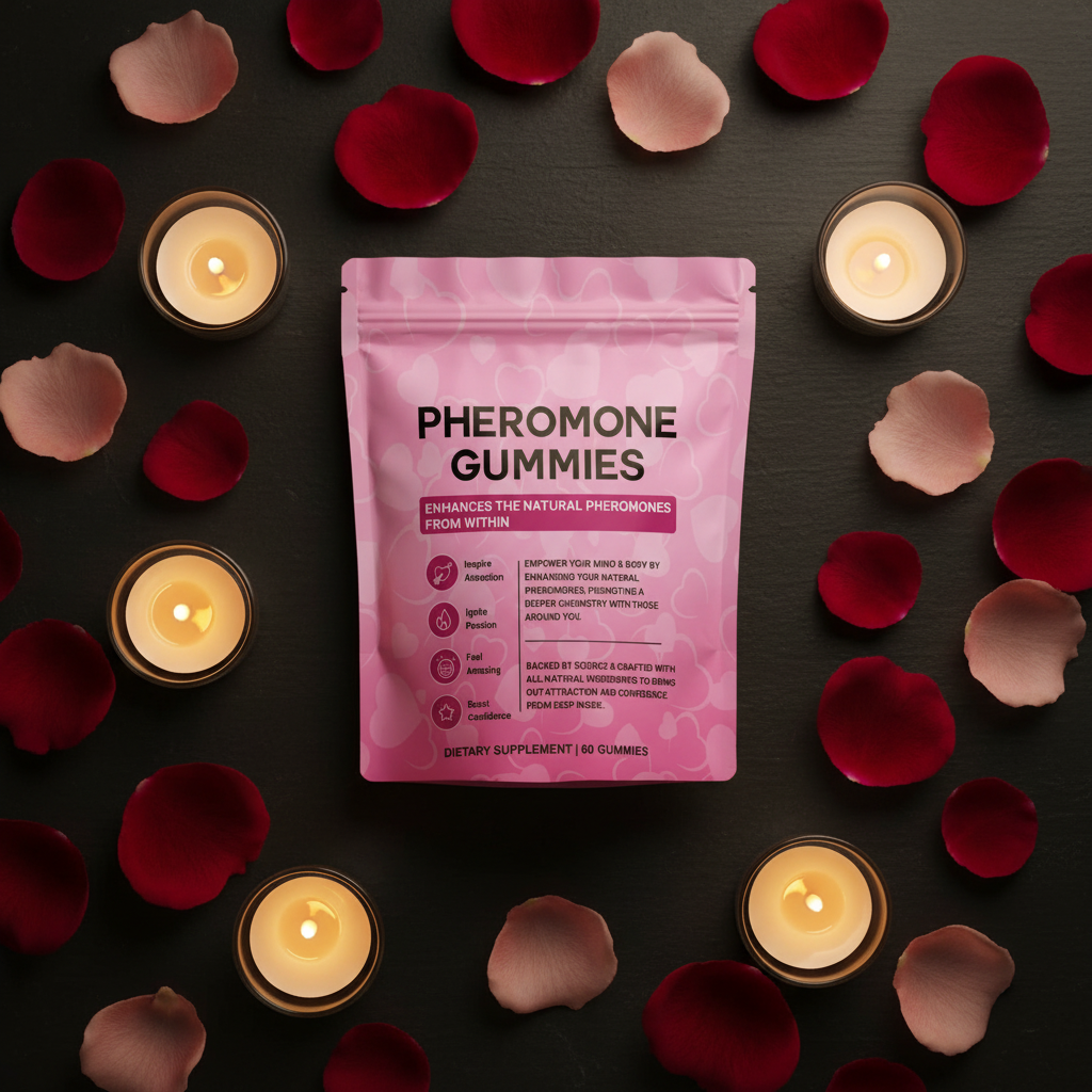Pheromone Gummies flat lay
